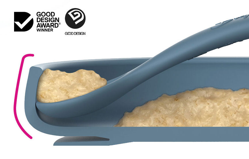 assisted scooping plate for kids and people with limited dexterity