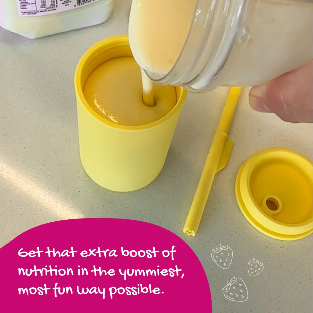 Kids Smoothie Cup with Secure Lid & Stopper Straw