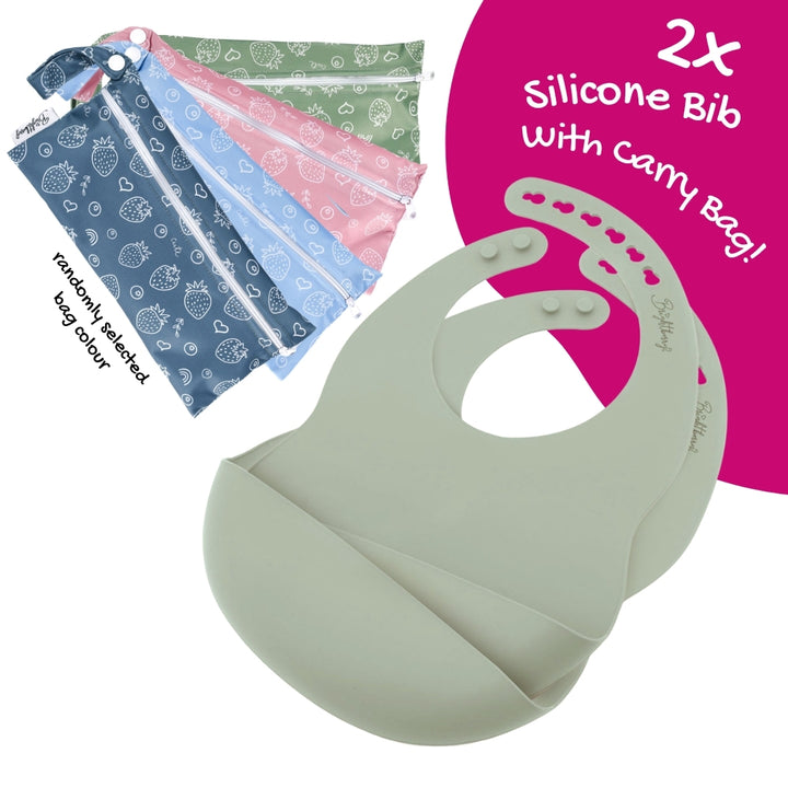 2x Silicone Bib - Imperfect Sage Shade