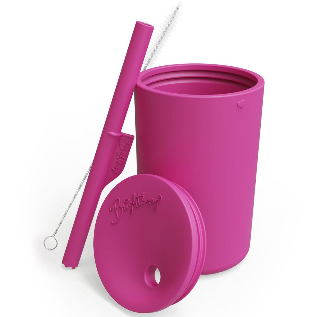 Kids Smoothie Cup with Secure Lid & Stopper Straw