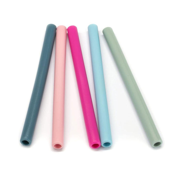 Brightberry Small Silicone Straws Set for Kids - Multiple Colours