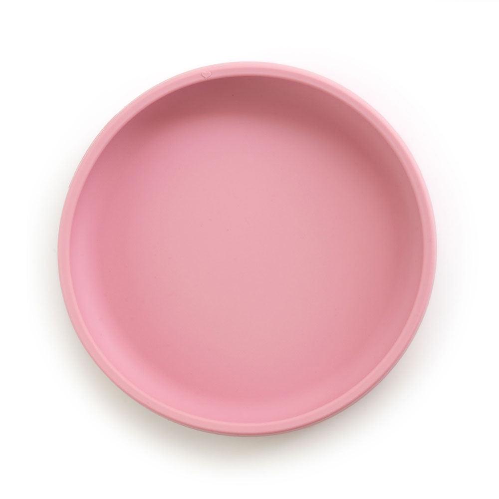 Brightberry Easy scooping suction plate, silicone training plate in coral pink colour